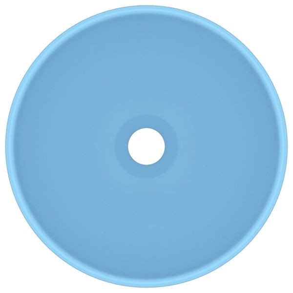 Мивка за баня лукс кръгла светлосин мат 32,5x14 см керамика