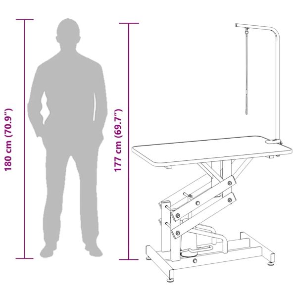 Хидравлична маса за подстригване на домашни любимци, регулируема