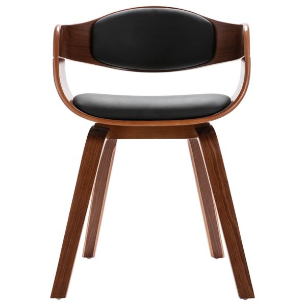 Трапезни столове, 2 бр, извито дърво и изкуствена кожа