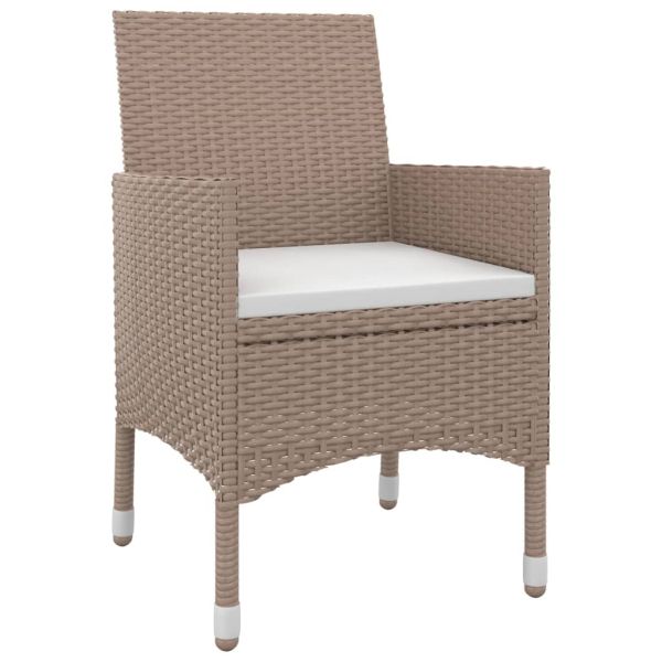 Градински комплект с възглавници, 9 части, полиратан и стъкло