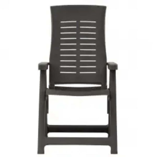 Градински регулируеми столове, 2 бр, пластмаса, антрацит