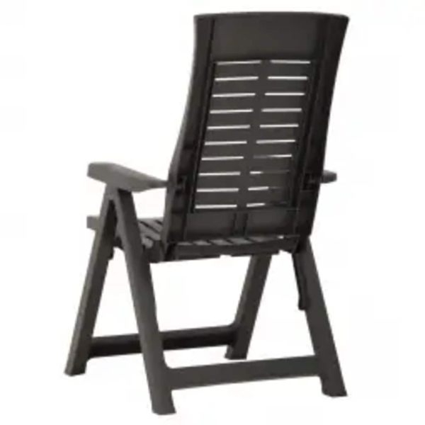 Градински регулируеми столове, 2 бр, пластмаса, антрацит