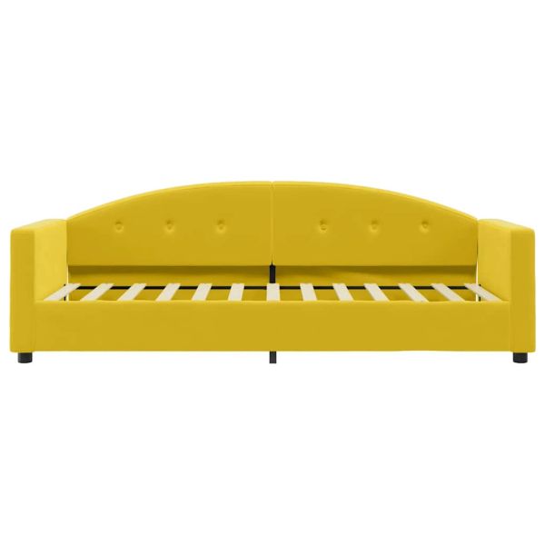 Канапе с матрак, жълто, 80x200 см, кадифе