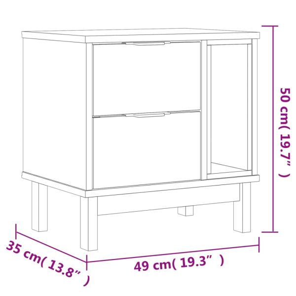 Нощно шкафче FLAM 49x35x50 см бор масив