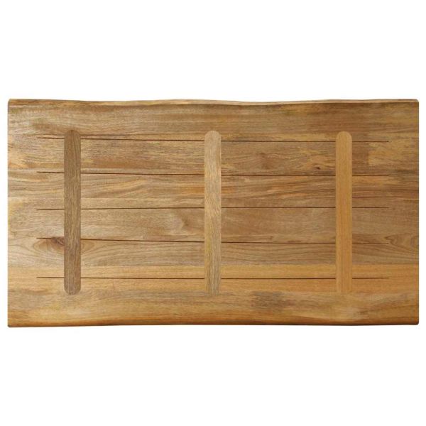 Плот за маса, жив ръб, 100x60x3,8 см, масивно дърво грубо манго