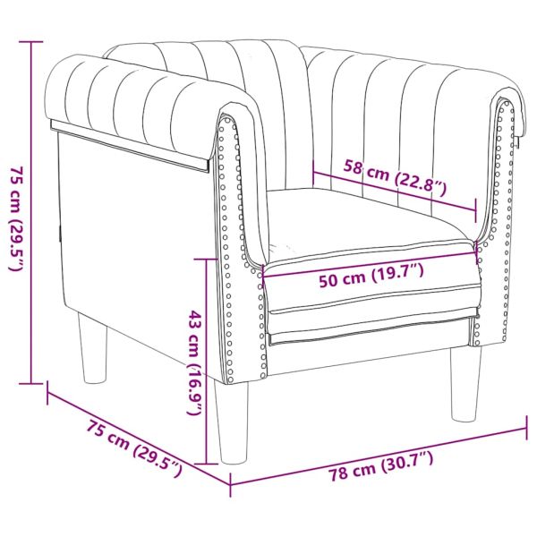Кресло, кафяво, изкуствен велур