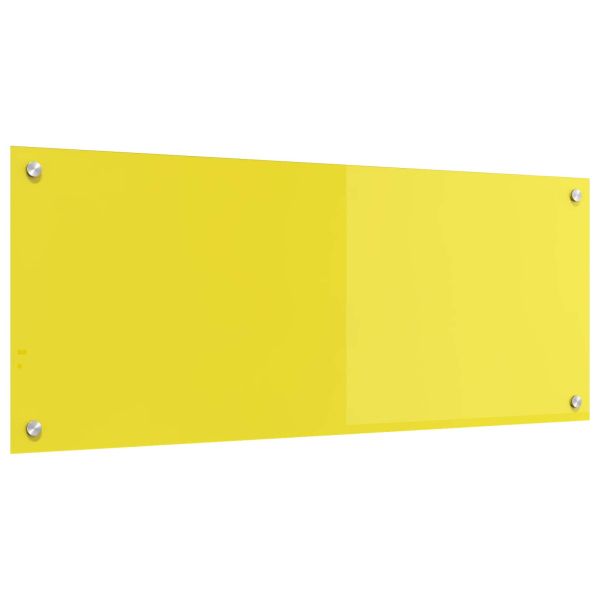 Кухненски гръб Жълто 100 x 40 cm закалено стъкло