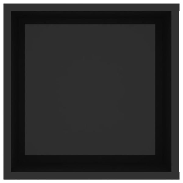 ТВ шкаф за стенен монтаж, черен гланц, 102x35x35 см