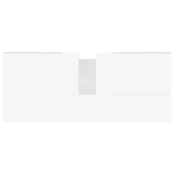 Шкаф за баня, бял, 80x33x60 см, инженерно дърво