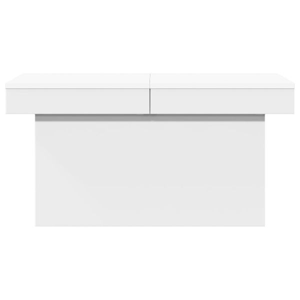 Маса за кафе, бяла, 80x55x40 см, инженерно дърво