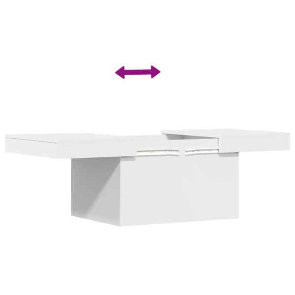 Маса за кафе, бяла, 80x55x40 см, инженерно дърво