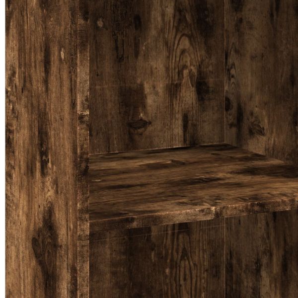 Висок шкаф, опушен дъб, 50x41x124 см, инженерно дърво