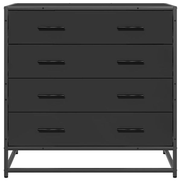 Шкаф с чекмеджета Черен 70x41x70 cm Инженерна дървесина