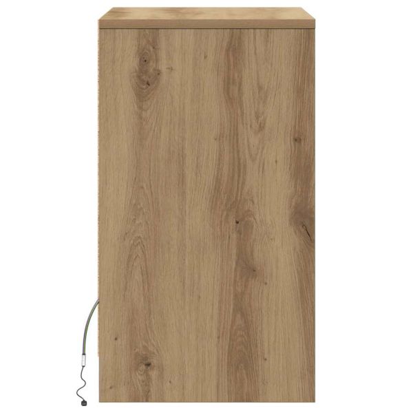 LED нощно шкафче с чекмедже 2 pcs дъб артизан 38 x 34 x 61 см