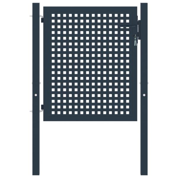 Оградна порта, антрацит, 102x75 см, стомана