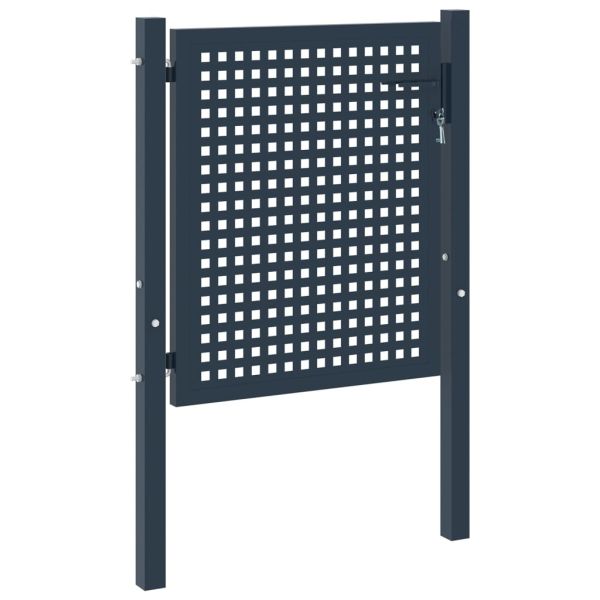 Оградна порта, антрацит, 102x75 см, стомана
