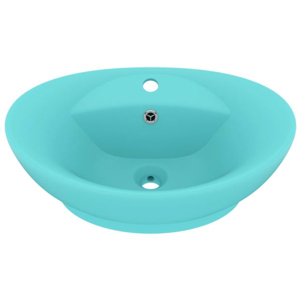 Мивка с преливник лукс овал светлозелен мат 58,5x39 см керамика