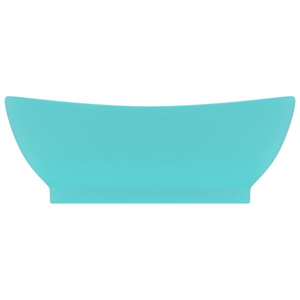 Мивка с преливник лукс овал светлозелен мат 58,5x39 см керамика