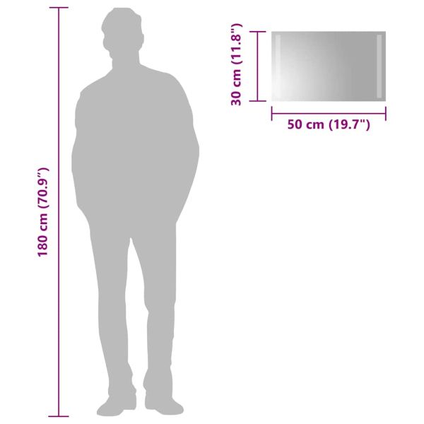 LED огледало за баня, 50x30 см