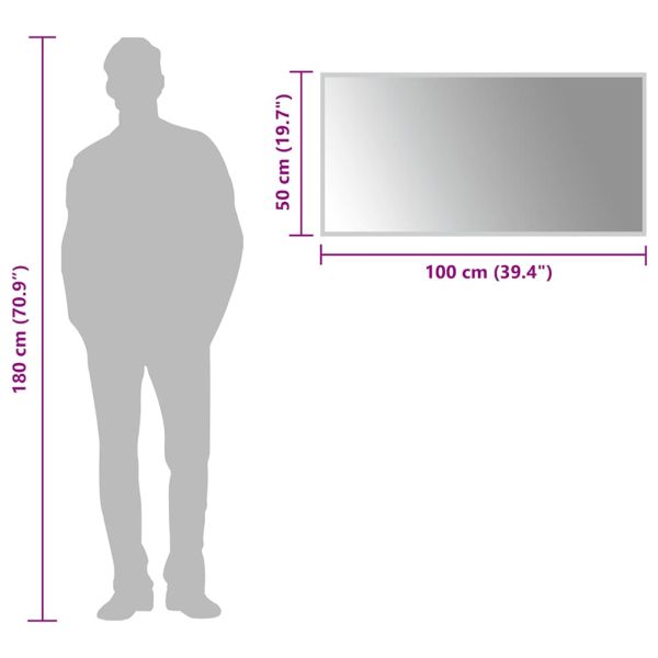 LED огледало за баня, 100x50 см