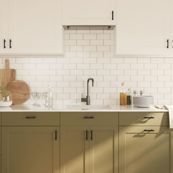 Дръжки за шкафове, 10 бр, черни, 96 мм, неръждаема стомана