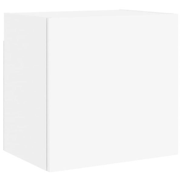 ТВ стенни модули, 5 части, бели, инженерно дърво