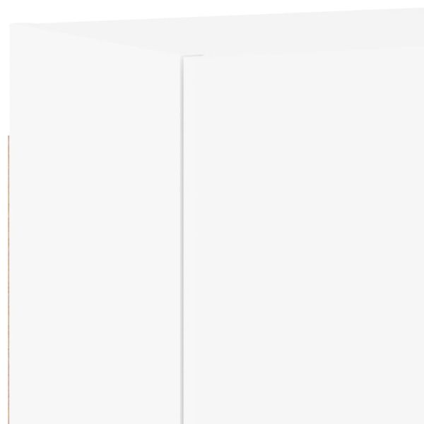 ТВ стенни модули, 5 части, бели, инженерно дърво