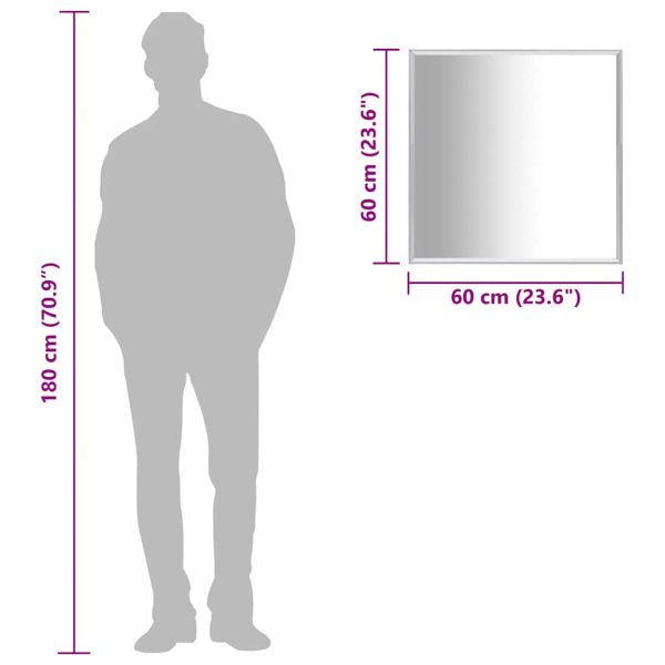 Огледало, сребристо, 60x60 см