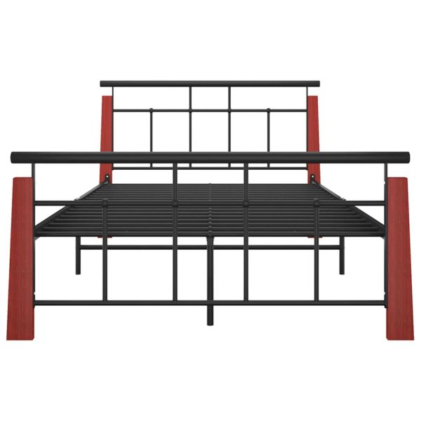 Рамка за легло, метал и дъбов масив, 120x200 см