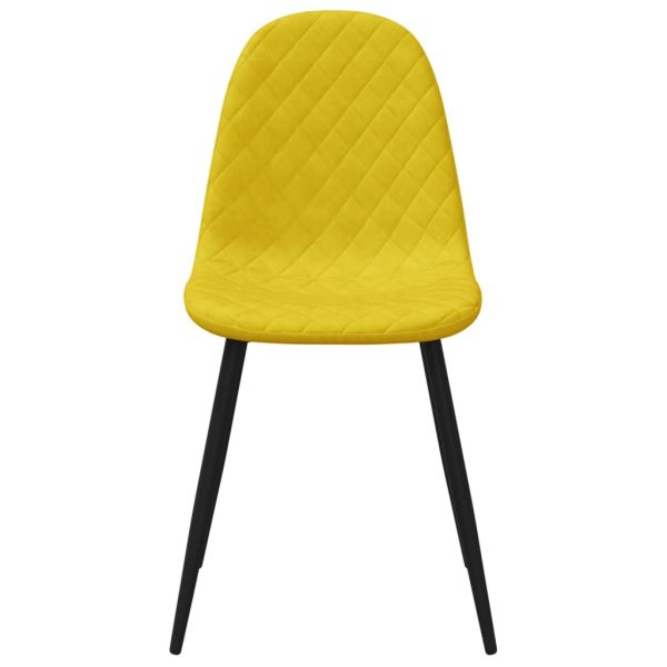 Трапезни столове, 2 бр, горчица, кадифе