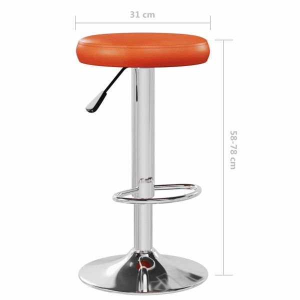 Бар стол 2 pcs Оранжево 31 x 31 x 87 см Изкуствена