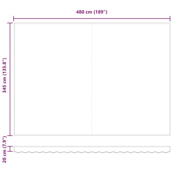 Сгъваем навес Бежово 500 × 350 cm Тъкан и алуминий