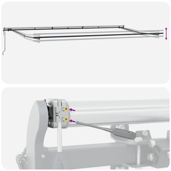 Сгъваем навес Бежово 600 × 300 cm Тъкан и алуминий