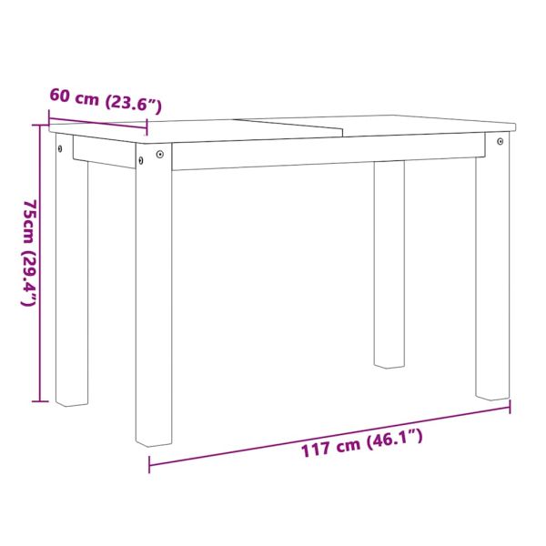 Трапезен комплект от 3 части PANAMA, Бяла бор масив