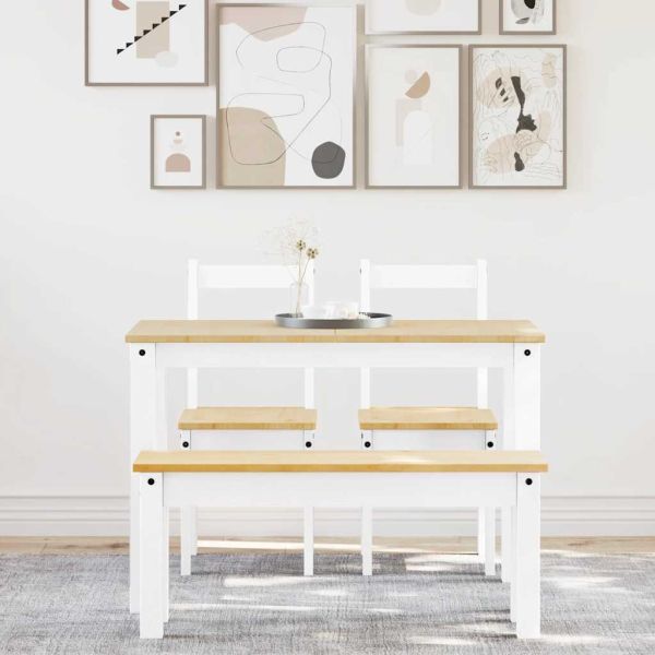 Трапезен комплект от 4 части PANAMA, Бяла бор масив