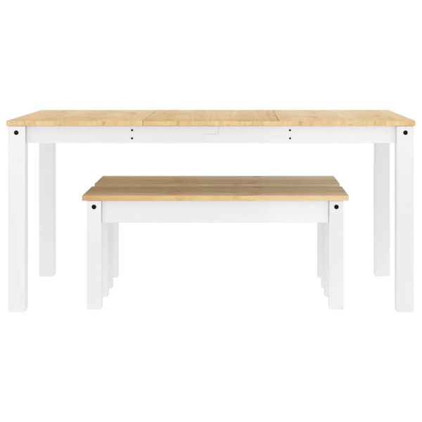 Трапезен комплект от 3 части PANAMA, Бяла бор масив