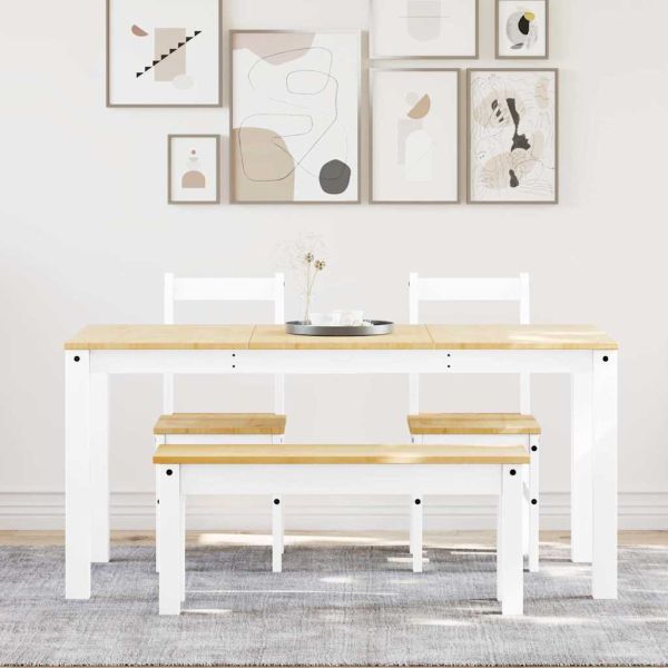 Трапезен комплект от 4 части PANAMA, Бяла бор масив