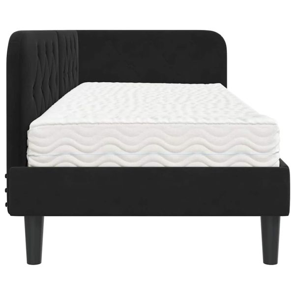 Ъглова рамка за легло Черен 80 x 200 cm Кадифе