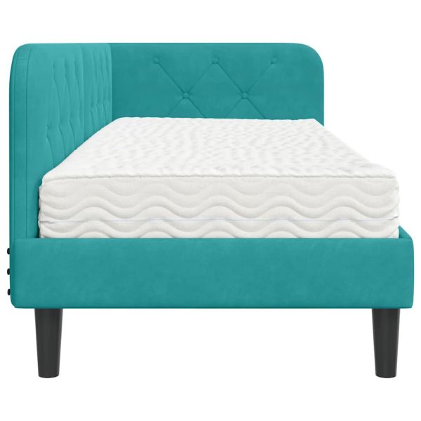 Ъглова рамка за легло Тюркоаз 80 x 200 cm Кадифе