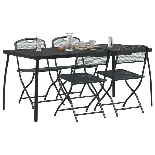 Комплект за външни мебели 5 pcs Антрацит Желязо и стомана