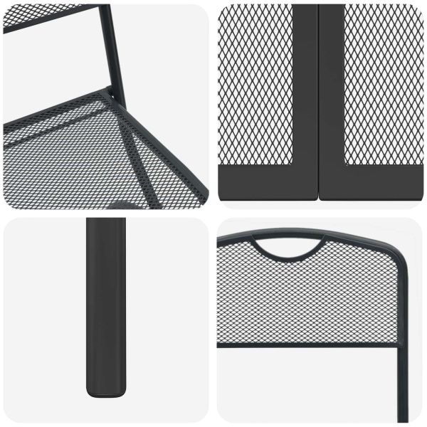 Комплект за външни мебели 9 pcs Антрацит Желязо и стомана