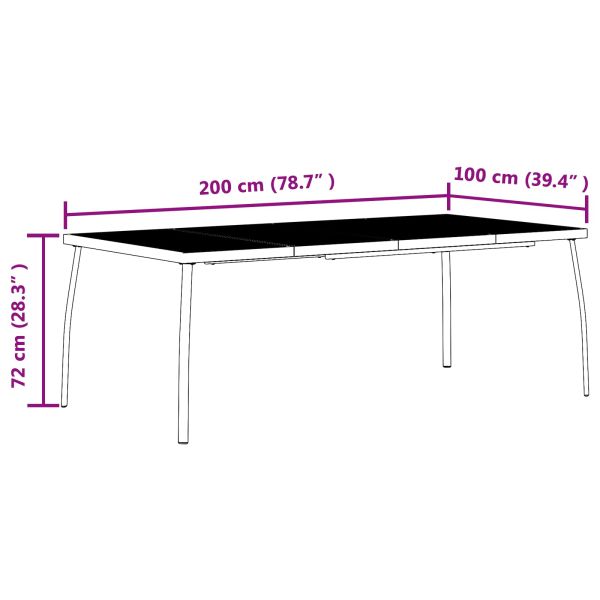 Комплект за външни мебели 9 pcs Антрацит Желязо и стомана