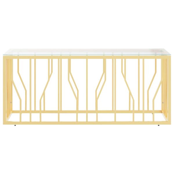 Маса за кафе 110x45x45 cм неръждаема стомана и стъкло