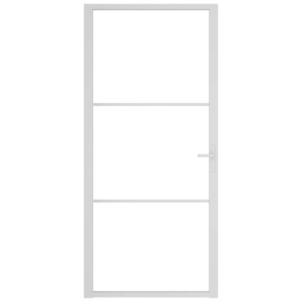 Интериорна врата 93x201,5 см бяла ESG стъкло и алуминий