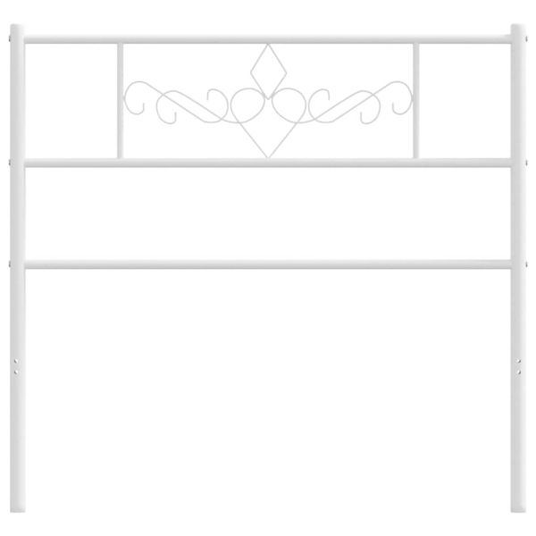 Метална резервна табла за легло, бяла, 100 см