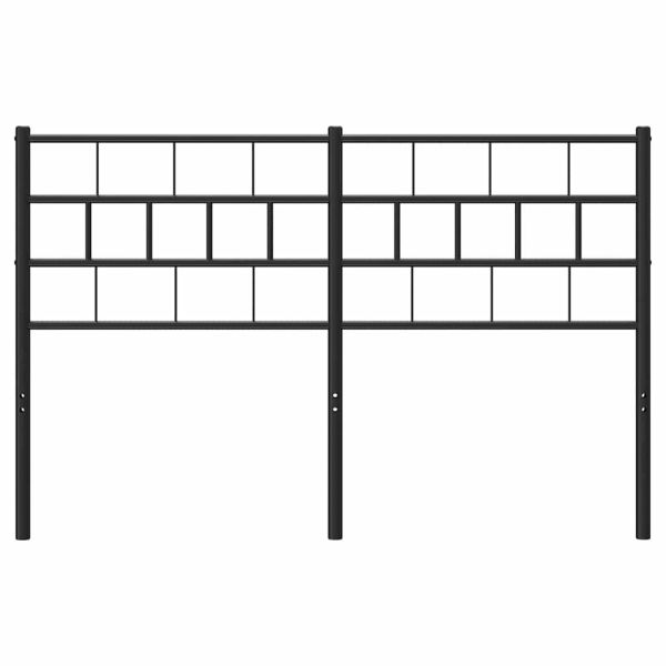 Метална резервна табла за легло, черна, 140 см