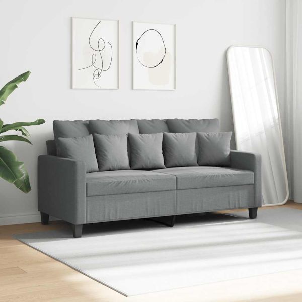 2-местен диван, светлосив, 140 см, плат