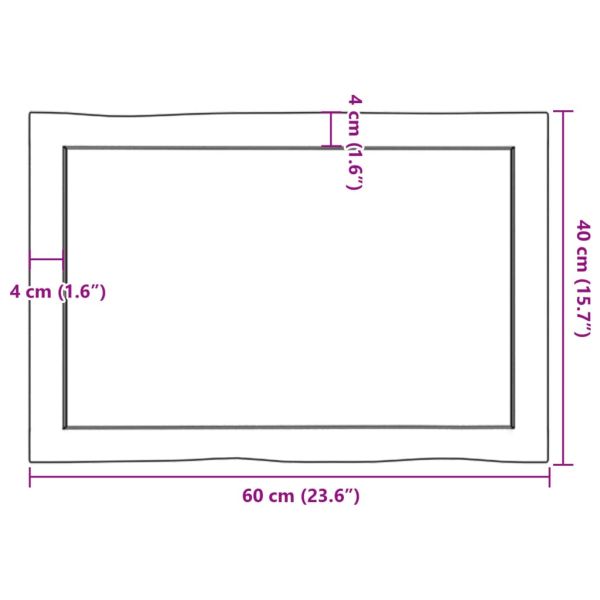 Плот за маса светлокафяв 60x40x(2-6) см обработен масивен дъб