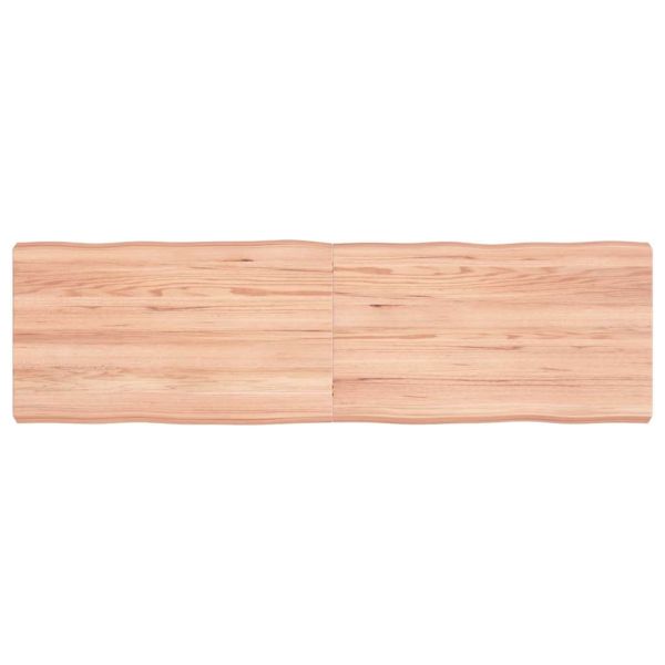 Плот за маса светлокафяв 140x40x(2-6) см обработен масивен дъб