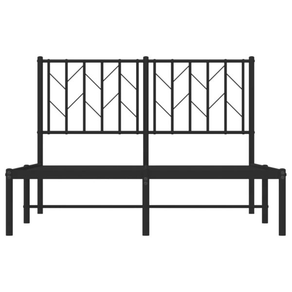 Метална рамка за легло с горна табла, черна, 120x190 см
